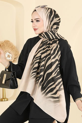 moda selvim Scarf 155IPK758 Beige - Thumbnail