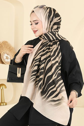 moda selvim Scarf 155IPK758 Beige - Thumbnail