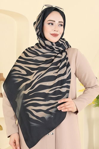 moda selvim شال أسود 155IPK758 - Thumbnail