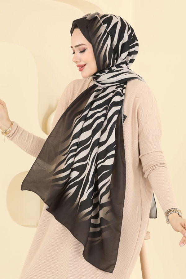 Modaselvim شالات شال أخضر عفني غامق وبيج 155IPK758