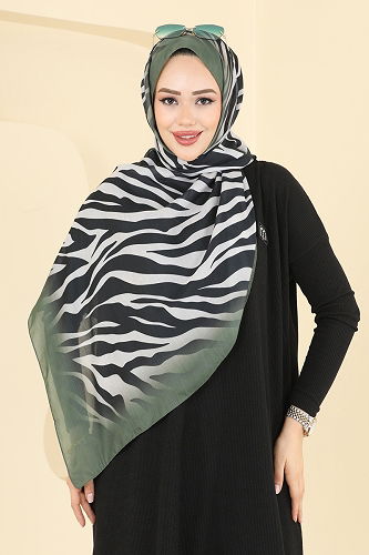 moda selvim شال اخضر عفني 155IPK758 - Thumbnail