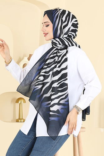 moda selvim شال كحلي 155IPK758 - Thumbnail