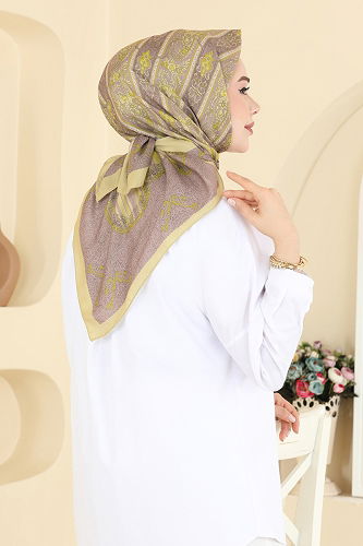 moda selvim Scarf 156IPK758 Oil Green - Thumbnail