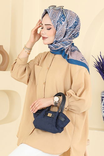 moda selvim Scarf 156IPK758 Petroleum - Thumbnail