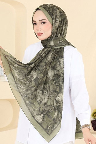 moda selvim Scarf 157IPK758 Almond Green - Thumbnail