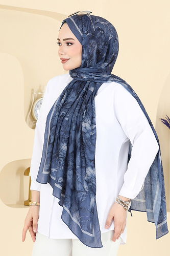 moda selvim شال ازرق 157IPK758 - Thumbnail