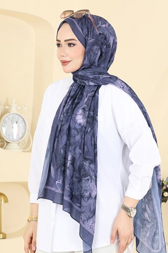moda selvim Scarf 157IPK758 Lilac - Thumbnail