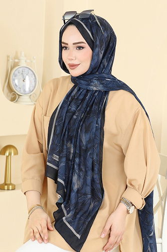 moda selvim Scarf 157IPK758 Navy Blue - Thumbnail