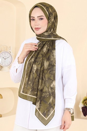 moda selvim Scarf 157IPK758 Oil Green - Thumbnail