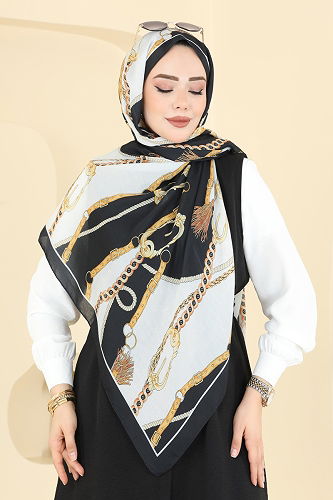 moda selvim Scarf 158IPK758 Black - Thumbnail