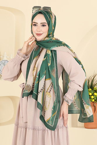moda selvim Scarf 158IPK758 Emerald - Thumbnail