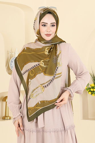 moda selvim شال اخضر عفني 158IPK758 - Thumbnail