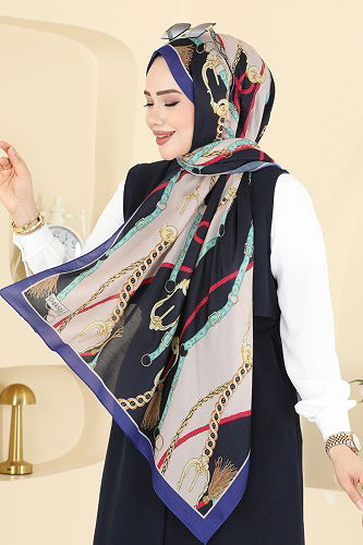 moda selvim شال نيلي 158IPK758 - Thumbnail