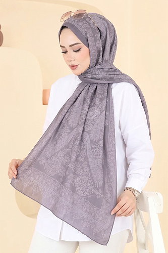 moda selvim Scarf 159IPK758 Gray - Thumbnail