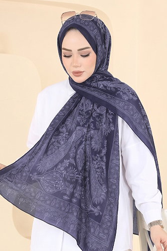 moda selvim Scarf 159IPK758 Navy Blue - Thumbnail