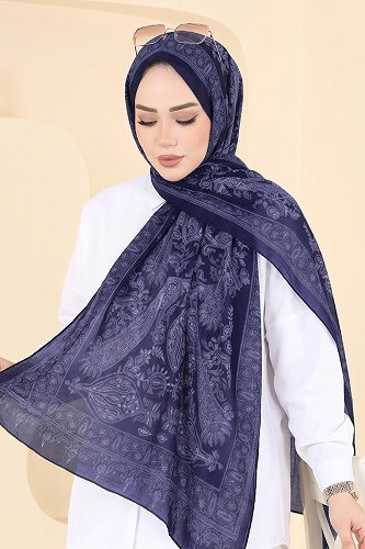 moda selvim شال كحلي 159IPK758 - Thumbnail