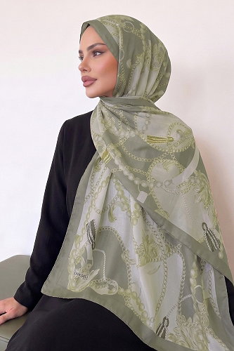 moda selvim شال أخضر باهت 160IPK758 - Thumbnail
