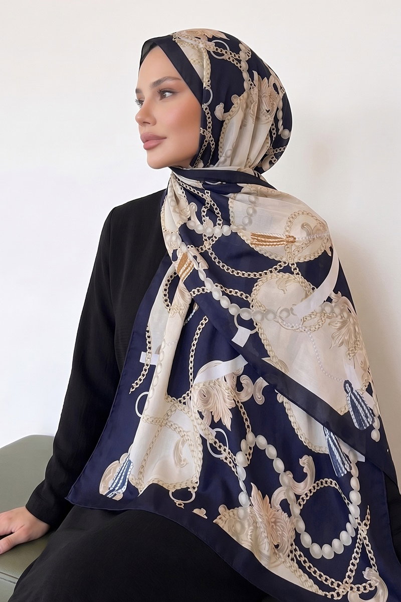 Scarf 160IPK758 Navy Blue - Moda Selvim