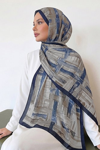 moda selvim شال كحلي غامق 161IPK758 - Thumbnail