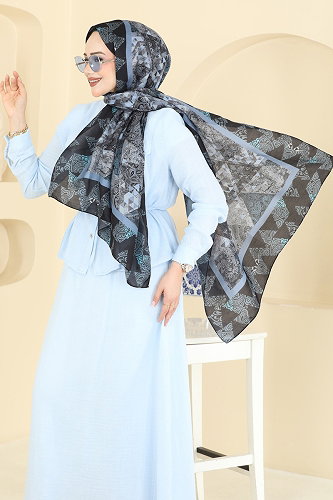 moda selvim Scarf 165AFV475 Navy Blue - Thumbnail