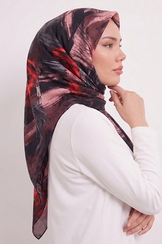 moda selvim Scarf 179AFV475 Burgundy - Thumbnail