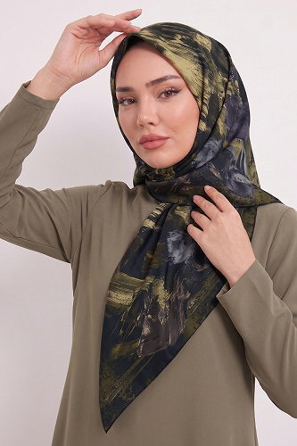 moda selvim إشارب اخضر عفني 179AFV475 - Thumbnail