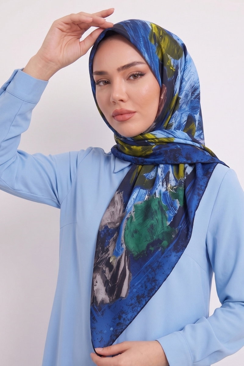Scarf 179AFV475 Saxe - Moda Selvim