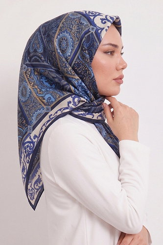 moda selvim Scarf 188AFV475 Dark Navy Blue - Thumbnail
