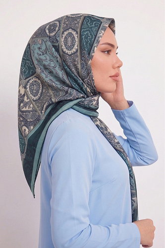 moda selvim إشارب أخضر باهت 188AFV475 - Thumbnail