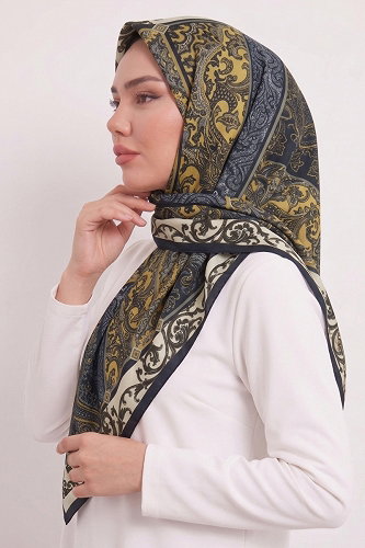 moda selvim إشارب بيج واسود 188AFV475 - Thumbnail