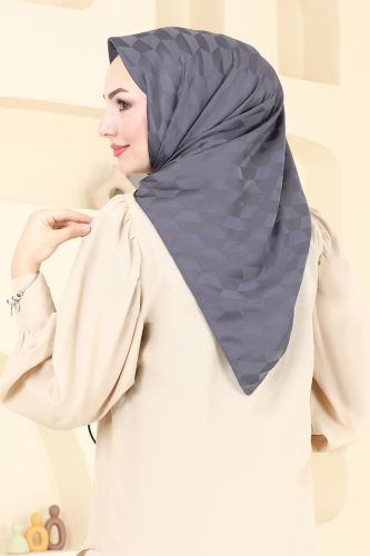 moda selvim إشارب رمادي غامق 200MDI1081 - Thumbnail