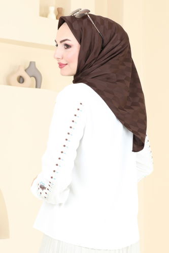 moda selvim إشارب بني 200MDI1081 - Thumbnail