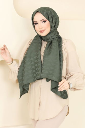 moda selvim Scarf 201MDI1081 Khaki - Thumbnail