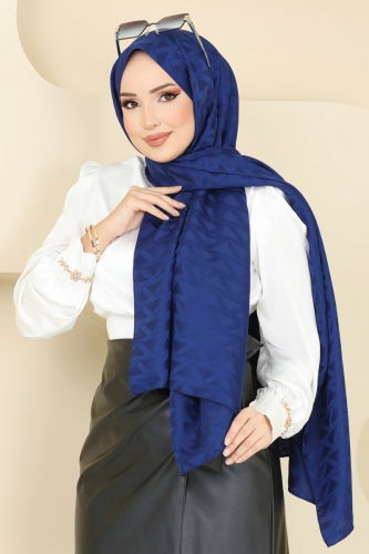 moda selvim Scarf 201MDI1081 Navy Blue - Thumbnail