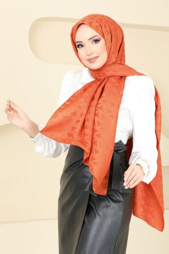 moda selvim Scarf 201MDI1081 Oranj - Thumbnail