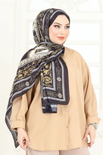 moda selvim Scarf 203MDI1081 Black - Thumbnail