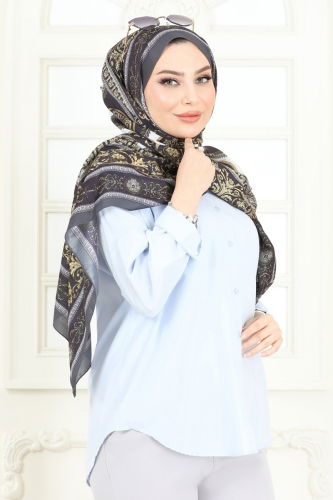 moda selvim شال رمادي 203MDI1081 - Thumbnail