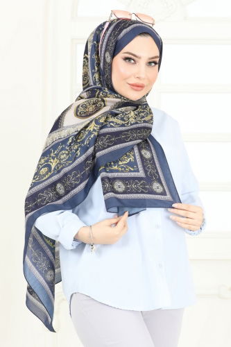 moda selvim Scarf 203MDI1081 Navy Blue - Thumbnail