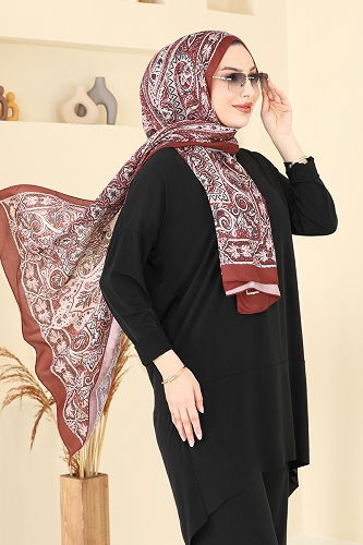 moda selvim شال خمري 204MDI1081 - Thumbnail