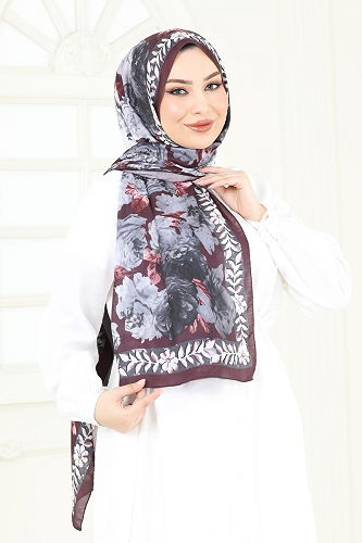 moda selvim Scarf 205MDI1081 Damson - Thumbnail