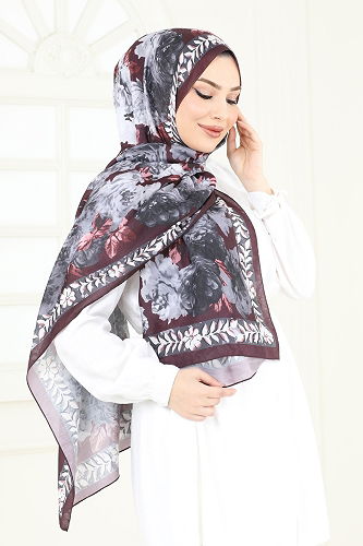 moda selvim Scarf 205MDI1081 Damson - Thumbnail