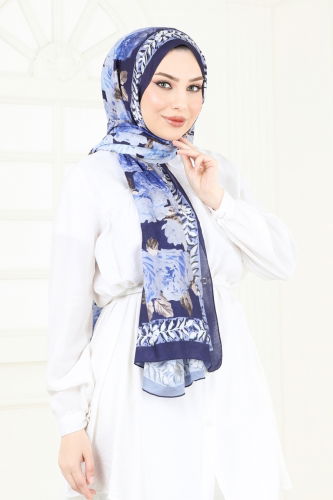 moda selvim Scarf 205MDI1081 Dark Navy Blue - Thumbnail