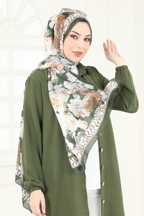 Modaselvim شالات شال اخضر عفني 205MDI1081