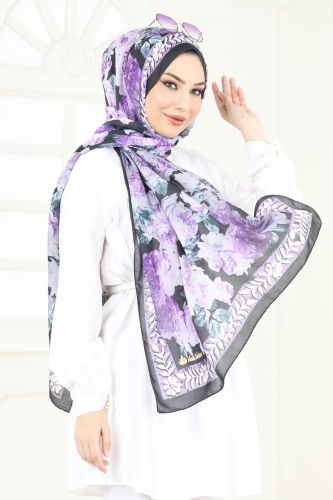 moda selvim Scarf 205MDI1081 Lilac - Thumbnail