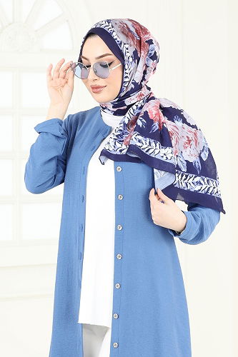 moda selvim شال كحلي 205MDI1081 - Thumbnail