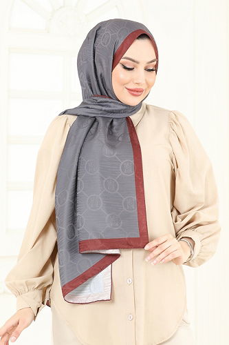 moda selvim شال رمادي غامق 206MDI1081 - Thumbnail