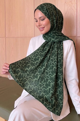 moda selvim Scarf 207AFV475 Khaki - Thumbnail