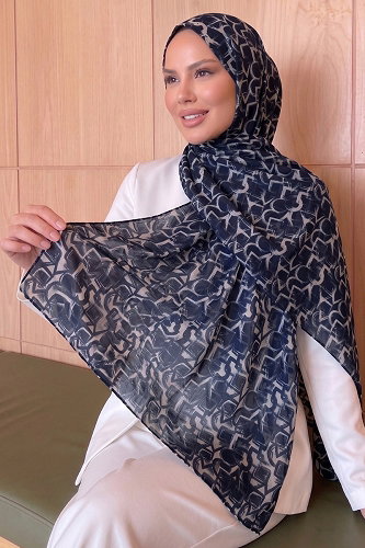 moda selvim Scarf 207AFV475 Navy Blue - Thumbnail