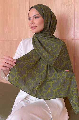 moda selvim شال أخضر 207AFV475 - Thumbnail