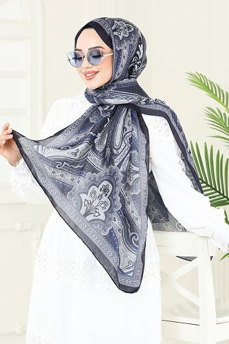 moda selvim Scarf 207MDI1081 Dark Navy Blue - Thumbnail